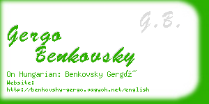 gergo benkovsky business card